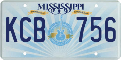 MS license plate KCB756
