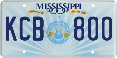 MS license plate KCB800
