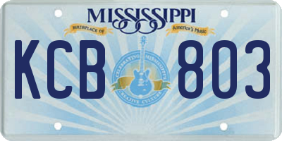MS license plate KCB803