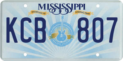 MS license plate KCB807