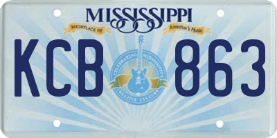 MS license plate KCB863