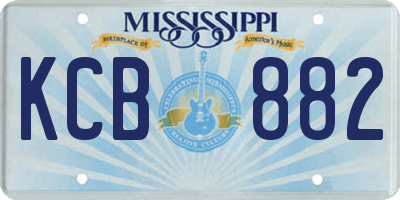 MS license plate KCB882