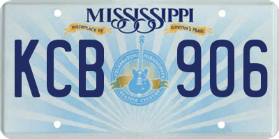 MS license plate KCB906