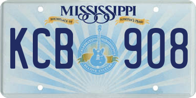 MS license plate KCB908