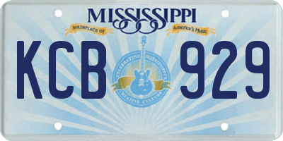 MS license plate KCB929