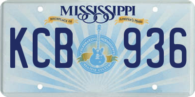MS license plate KCB936
