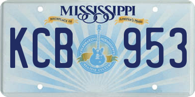 MS license plate KCB953