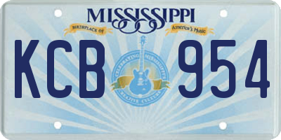 MS license plate KCB954