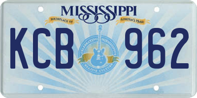 MS license plate KCB962