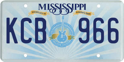 MS license plate KCB966