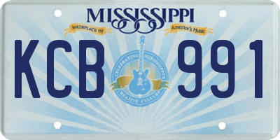MS license plate KCB991