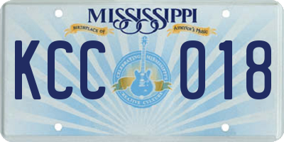 MS license plate KCC018