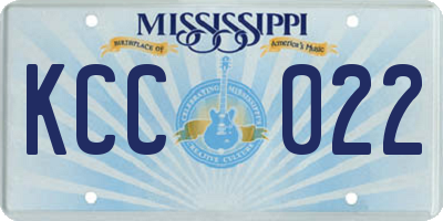 MS license plate KCC022