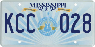 MS license plate KCC028