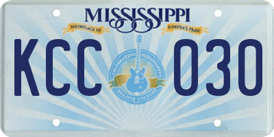 MS license plate KCC030