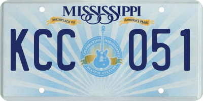 MS license plate KCC051