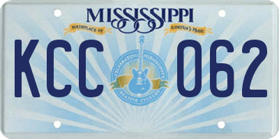 MS license plate KCC062