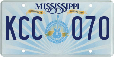 MS license plate KCC070