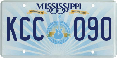 MS license plate KCC090