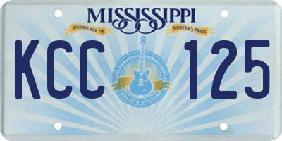 MS license plate KCC125