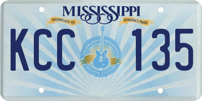 MS license plate KCC135