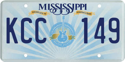 MS license plate KCC149