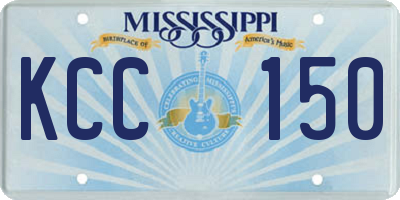 MS license plate KCC150