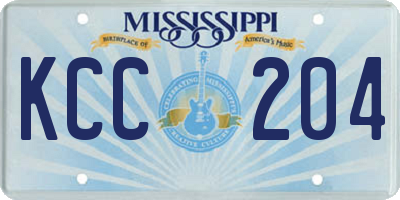 MS license plate KCC204