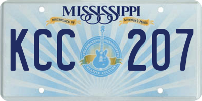 MS license plate KCC207