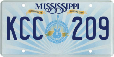 MS license plate KCC209
