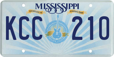 MS license plate KCC210