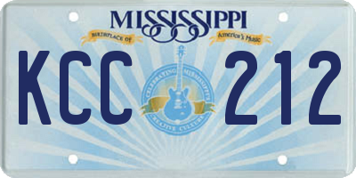 MS license plate KCC212