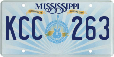 MS license plate KCC263