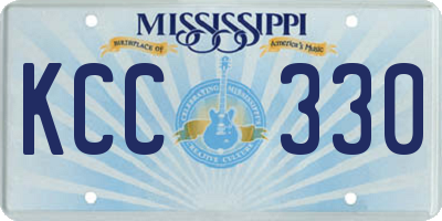 MS license plate KCC330