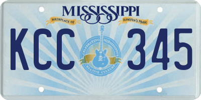 MS license plate KCC345