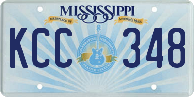 MS license plate KCC348