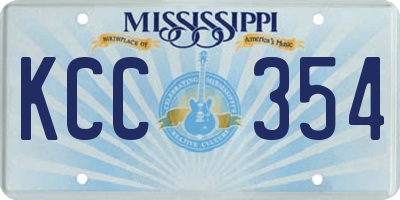 MS license plate KCC354