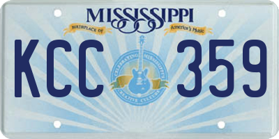 MS license plate KCC359