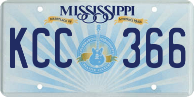 MS license plate KCC366