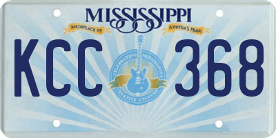MS license plate KCC368