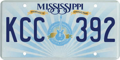 MS license plate KCC392