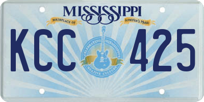 MS license plate KCC425