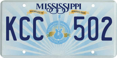 MS license plate KCC502