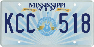 MS license plate KCC518