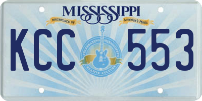 MS license plate KCC553