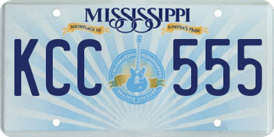 MS license plate KCC555