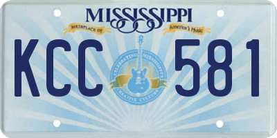 MS license plate KCC581