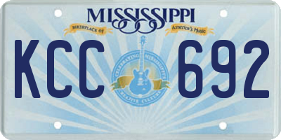 MS license plate KCC692