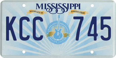 MS license plate KCC745