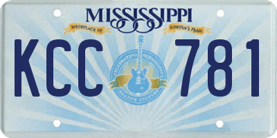 MS license plate KCC781
